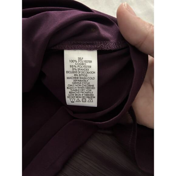 Susan Graver Artisan Beaded Velvet Detail Blouse Womens Size 12 Purple Boho NWT - Picture 6 of 9